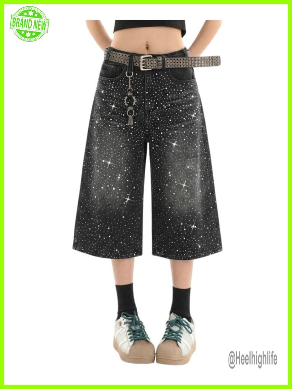 Baggy Jorts Women Y2K Wide Leg Denim Jean Shorts High Rise